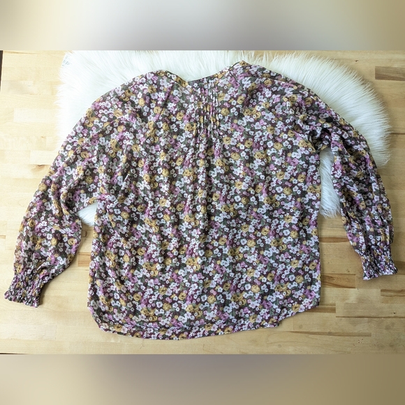 {Torrid} Crinkle Chiffon Smocked Blouson Sleeve Blouse - Picture 11 of 12